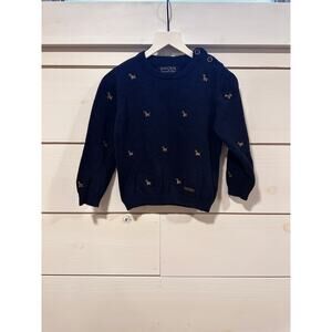 Mayoral Baby Boy Sweater With Dog Design Cotton Blend Size 18m Navy Blue